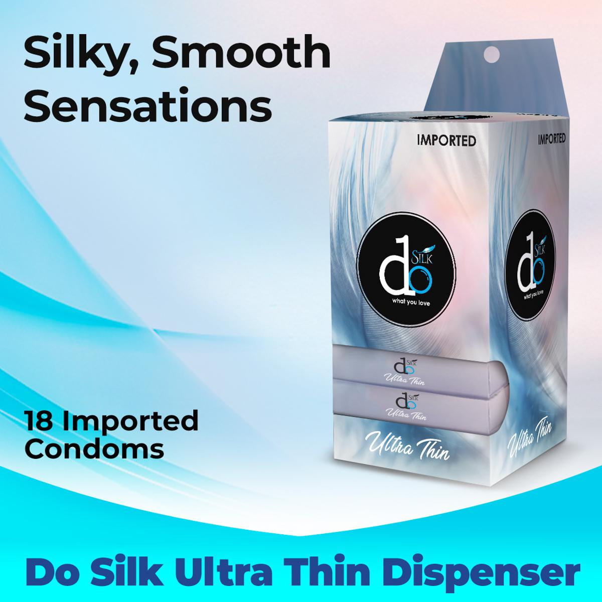 DO Silk Ultra Thin Condoms Dispenser - Fun Silk Box - 18 Pieces (6 x 3's)