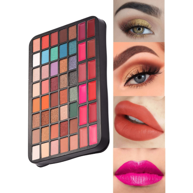 Complete Face Makeup Box with Brushes & Applicators