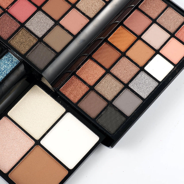 Miss Rose Travel Makeup Kit – 90 Eyeshadows, Face Essentials, Gloss & Glitter | All-in-One Portable Beauty Set for Endless Looks