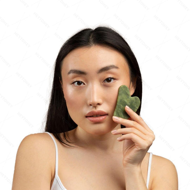 100% Natural Jade Roller &amp; Gua Sha Set
