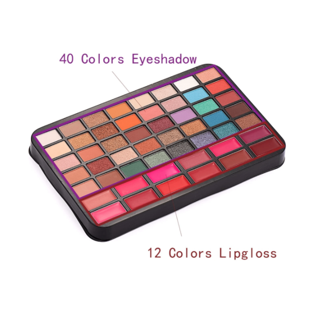 Complete Face Makeup Box with Brushes & Applicators