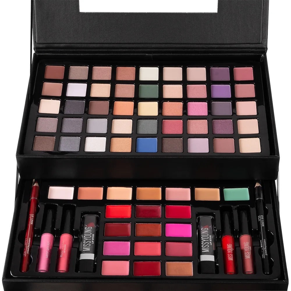 Miss Young – Matte Eyeshadow Palette, Mascara, Concealer, Lipstick, Eyebrow Powder & Brushes